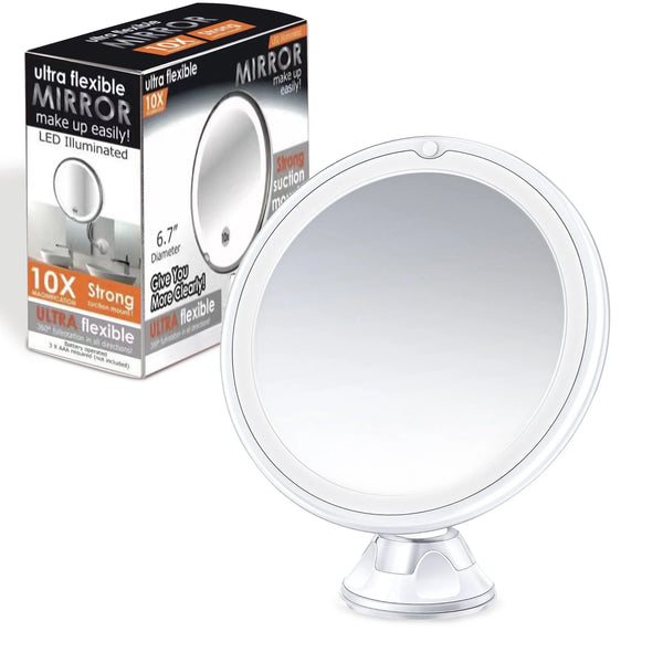 Magnifying Mirror 10X Magnification Makeup Vanity Lighted Mirror Setting Adjustable Rotation LED Vanity Desk Mirror